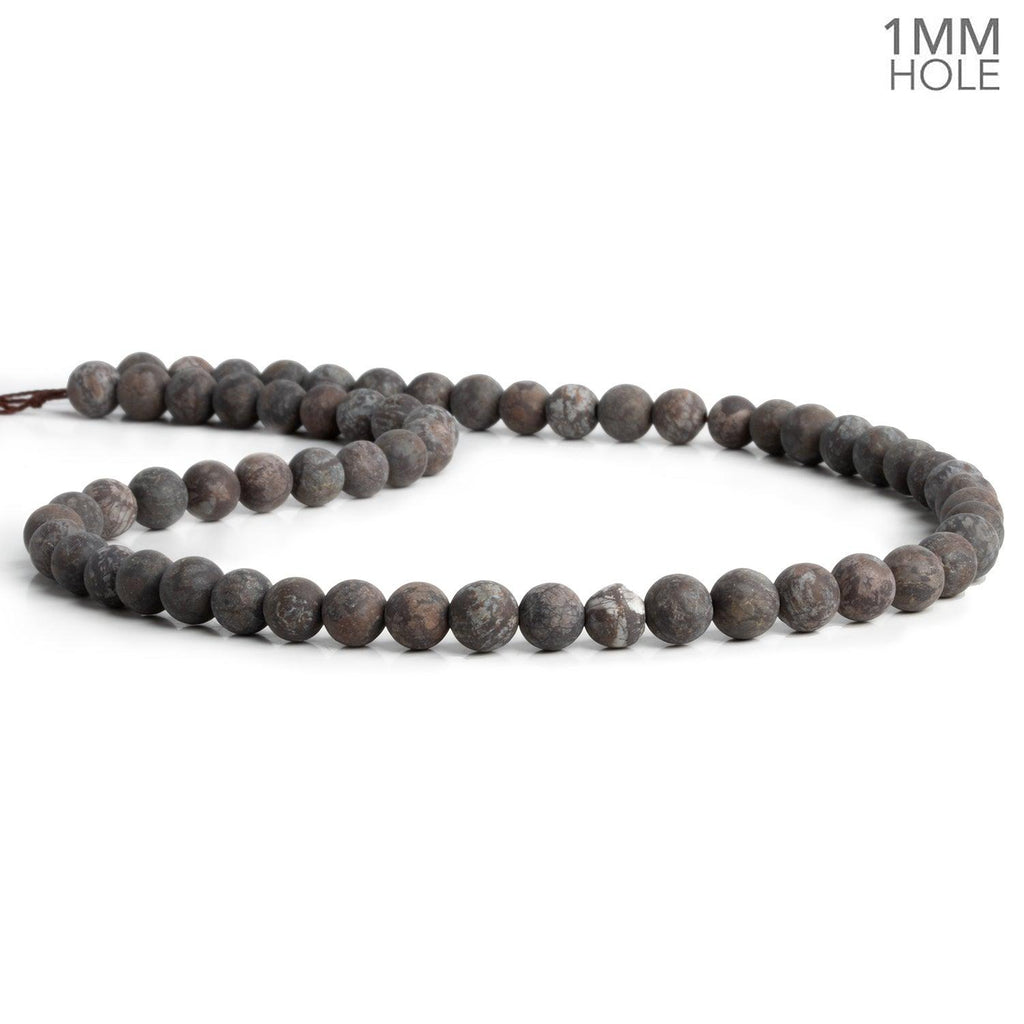 6mm Matte Red Snowflake Jasper Rounds 15 inch 60 beads - The Bead Traders