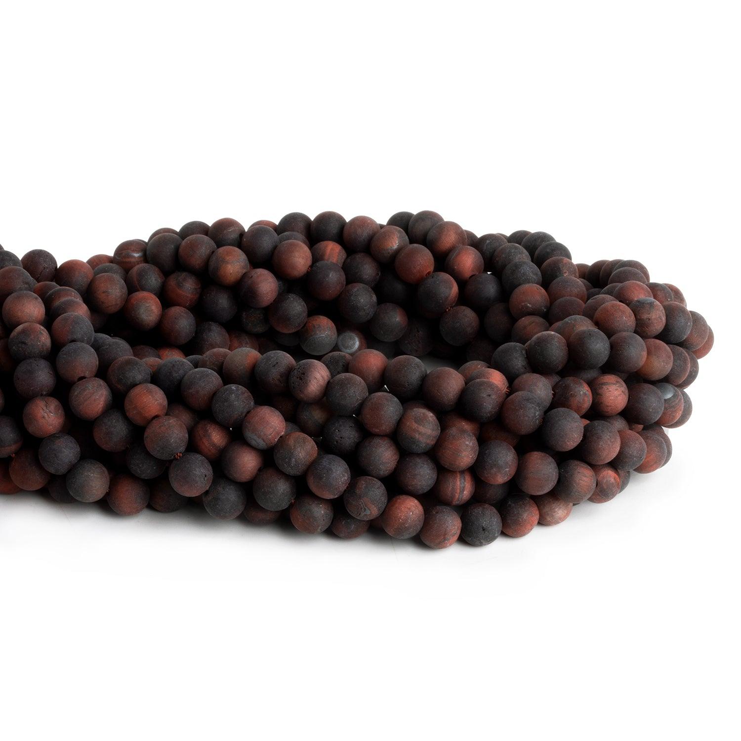 6mm Matte Red Tiger's Eye Plain Rounds 15 inch 60 beads - The Bead Traders