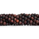 6mm Matte Red Tiger's Eye Plain Rounds 15 inch 60 beads - The Bead Traders