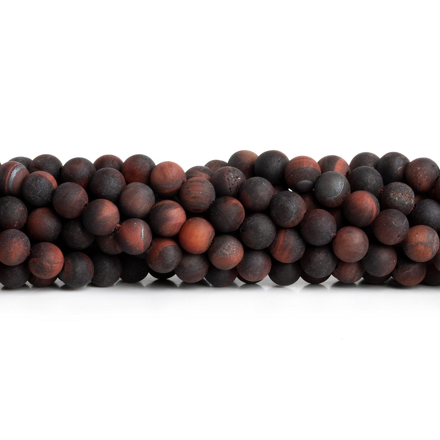 6mm Matte Red Tiger's Eye Plain Rounds 15 inch 60 beads - The Bead Traders