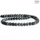 6mm Matte Snowflake Obsidian Plain Round Beads 16 inch 65 pieces - The Bead Traders