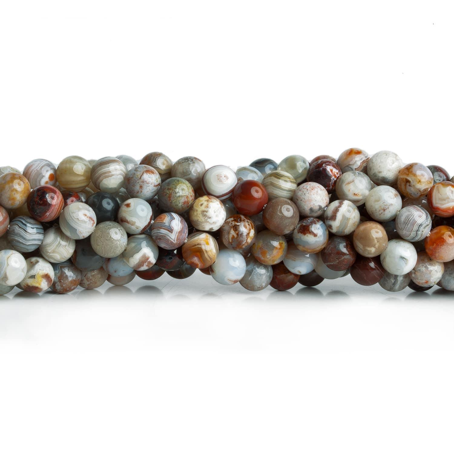 6mm Mexican Lace Agate Rounds 15 inch 63 beads - The Bead Traders