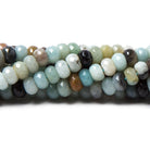 6mm Multi Color Amazonite faceted rondelle Beads 15 inch 98 pieces - The Bead Traders