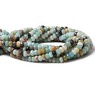 6mm Multi Color Amazonite faceted rondelle Beads 15 inch 98 pieces - The Bead Traders