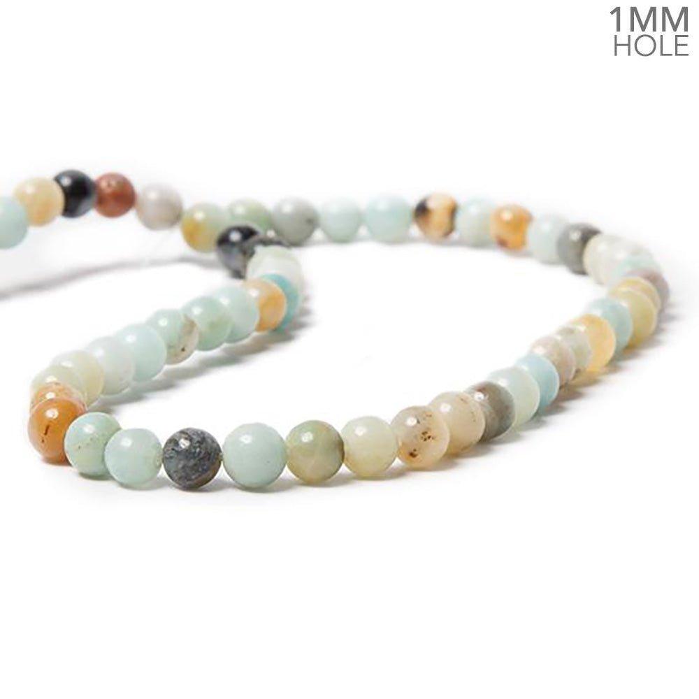 6mm Multi Color Amazonite plain round beads 15 inch 60 pieces - The Bead Traders