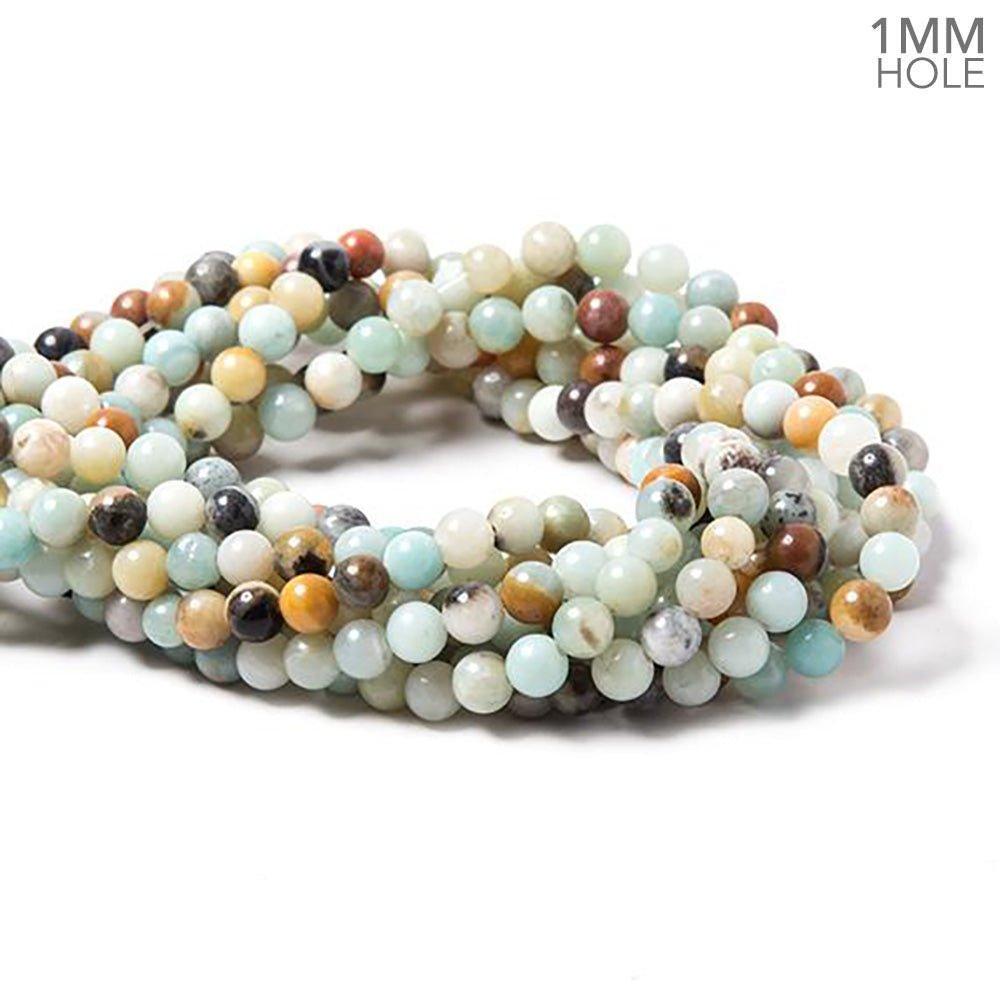 6mm Multi Color Amazonite plain round beads 15 inch 60 pieces - The Bead Traders