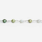 6mm Multi Color Baroque Freshwater Pearl Silver Chain - The Bead Traders