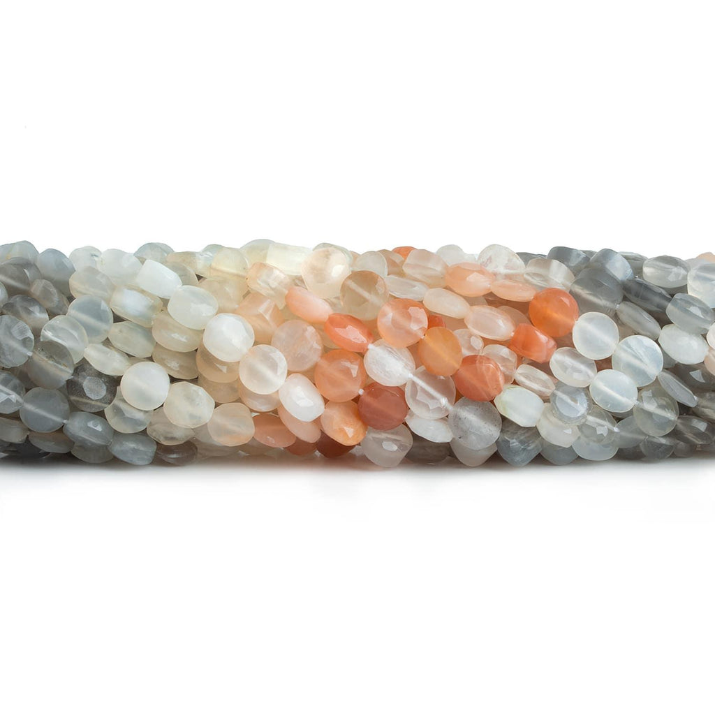6mm Multi Color Moonstone Coins 14 inch 60 beads - The Bead Traders