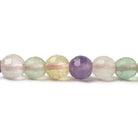 6mm Multi Gemstone Faceted Round Beads 15.25 inch 67 pieces - The Bead Traders