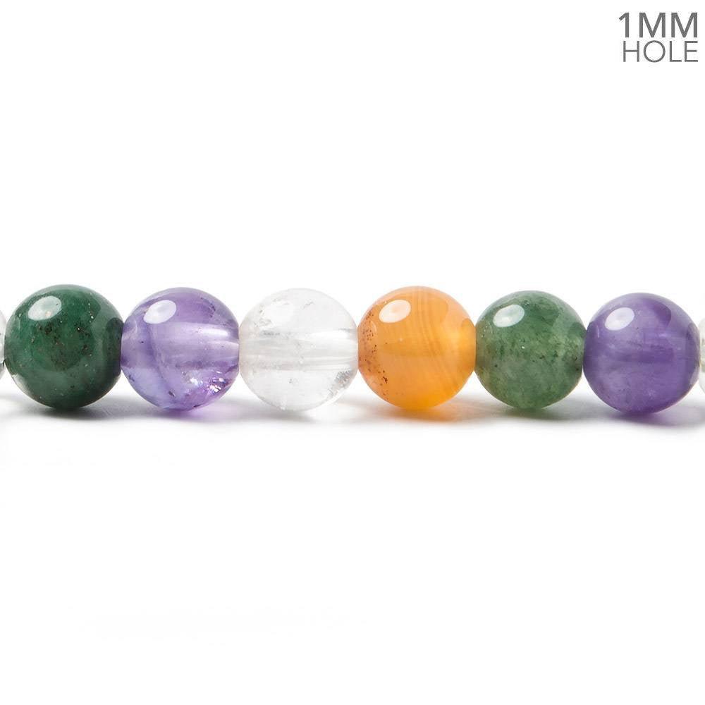 6mm Multi Gemstone Plain Round Beads, 14 inch - The Bead Traders