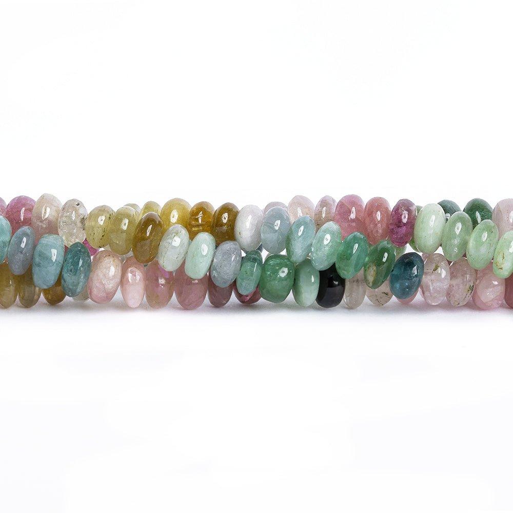 6mm Multi Tourmaline Plain Rondelle Beads 16 inch 135 pieces - The Bead Traders