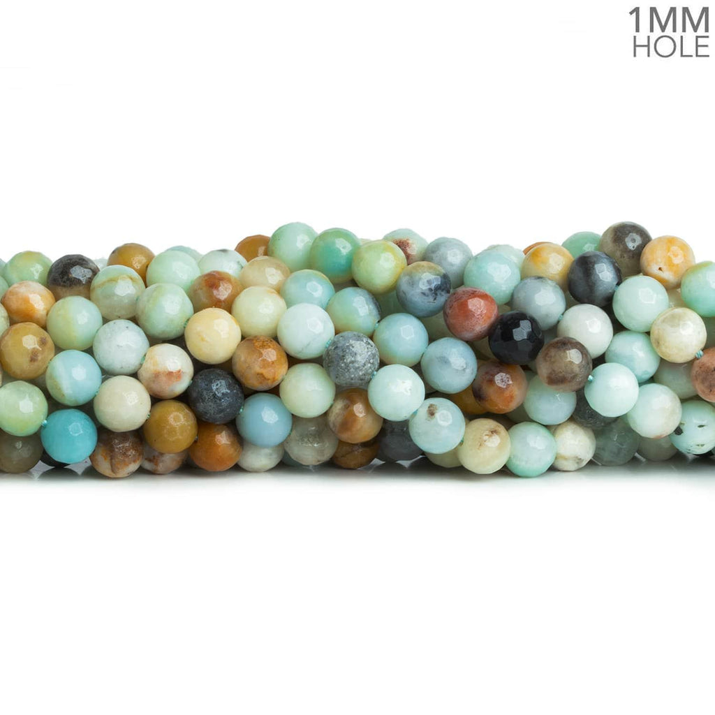 6mm MultiColor Amazonite faceted round beads 16 inch 67 pieces - The Bead Traders