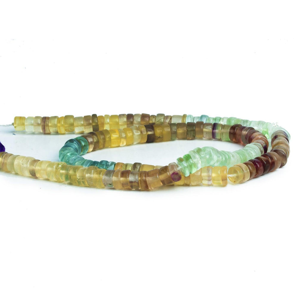 6mm Multicolor Fluorite Plain Heishis 12 inch 125 beads - The Bead Traders