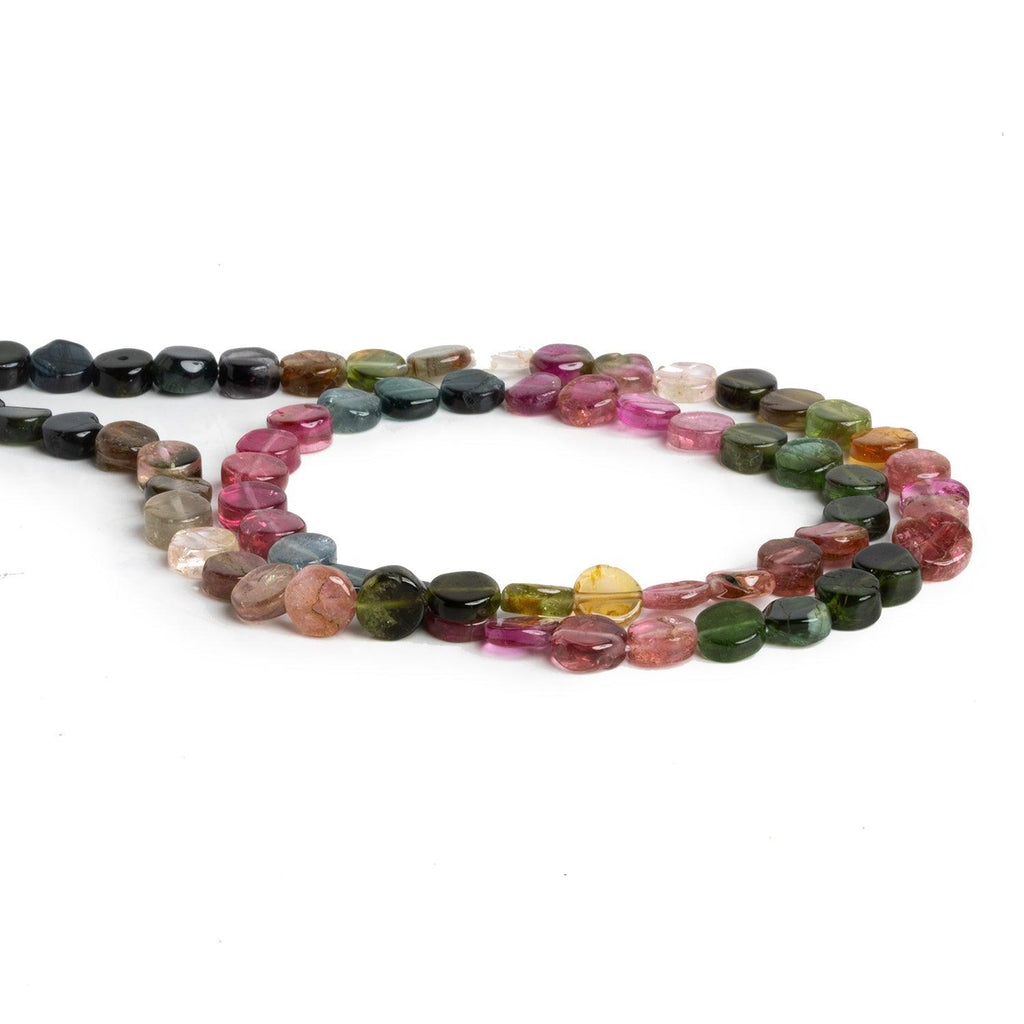 6mm Multicolor Tourmaline Plain Coins 16 inch 70 beads - The Bead Traders