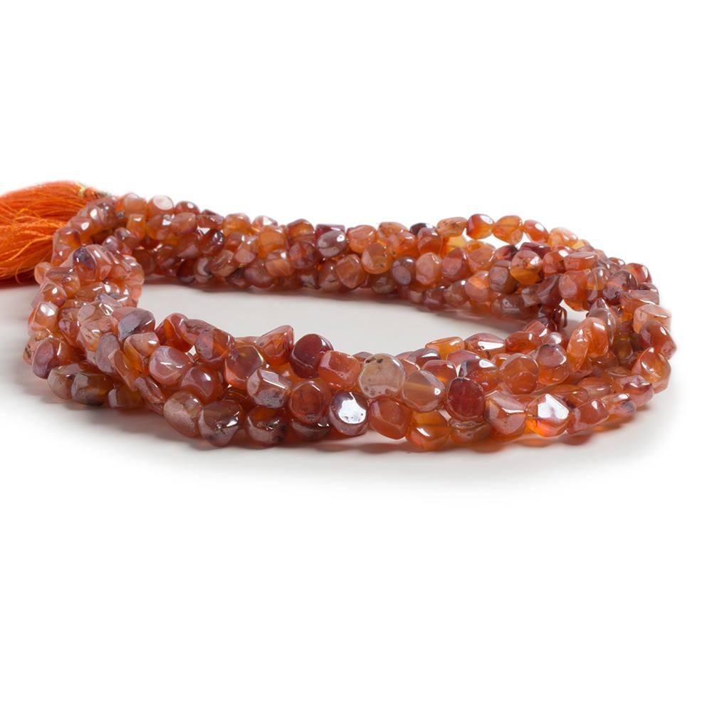 6mm Mystic Carnelian tumbled coin nugget beads 12.5 inch 58 pieces - The Bead Traders