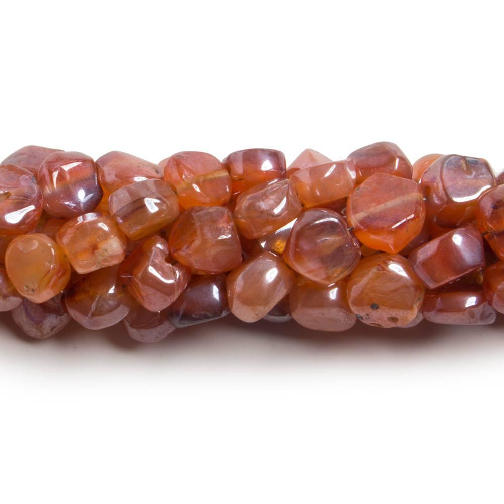6mm Mystic Carnelian tumbled coin nugget beads 12.5 inch 58 pieces - The Bead Traders