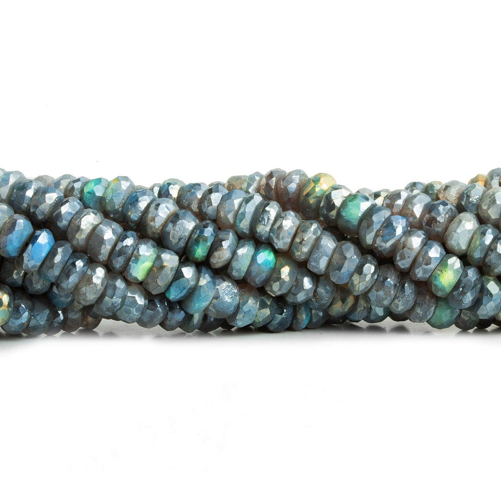6mm Mystic Labradorite Faceted Rondelle Beads 11 inch 85 pieces - The Bead Traders