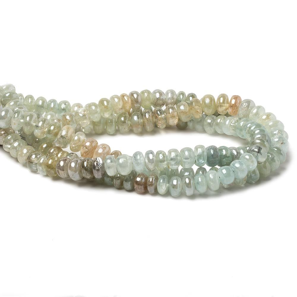 6mm Mystic Multi Beryl plain rondelle beads 8 inch 53 pieces - The Bead Traders