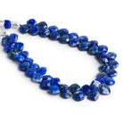 6mm Natural Lapis Lazuli Top-Drilled Pillows 7 inch 50 beads - The Bead Traders
