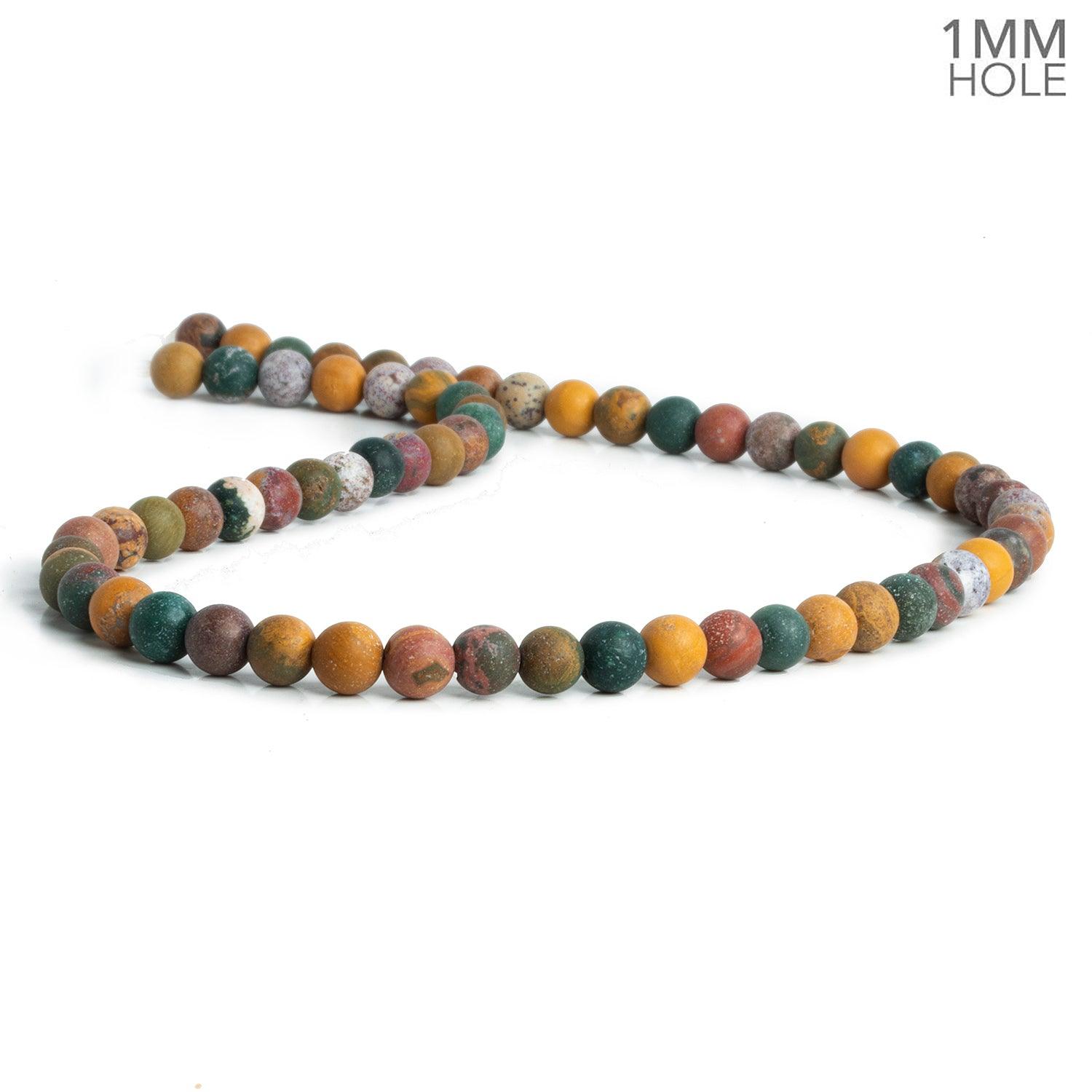 6mm Ocean Jasper Plain Rounds 15 inch 60 beads - The Bead Traders