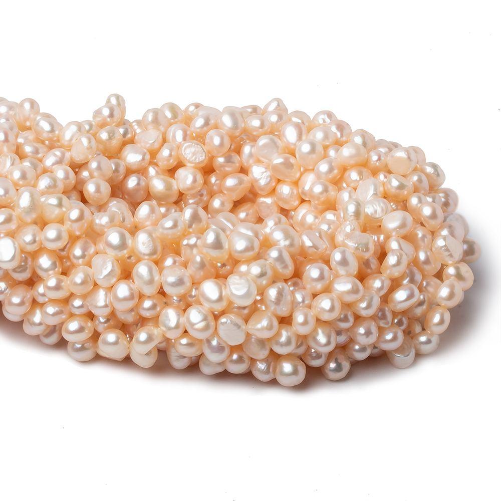 6mm Peach Baroque Pearls, 15 inch - The Bead Traders