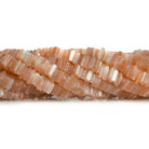 6mm Peach Moonstone Square Heishis 16 inch 180 pieces - The Bead Traders