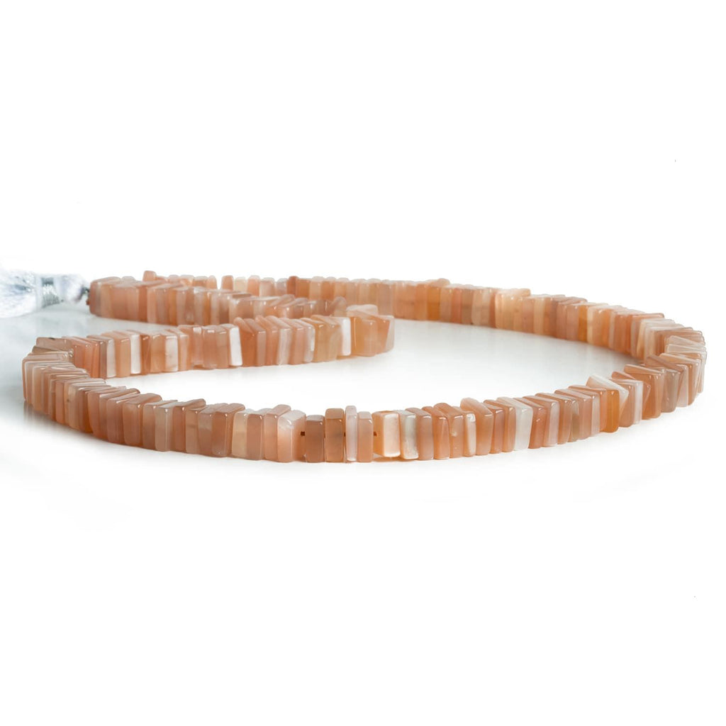 6mm Peach Moonstone Square Heishis 16 inch 180 pieces - The Bead Traders