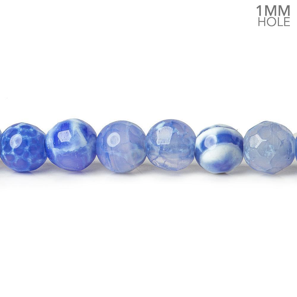 6mm Periwinkle Blue Crackled Agate faceted rounds 15 inch 62 beads - The Bead Traders