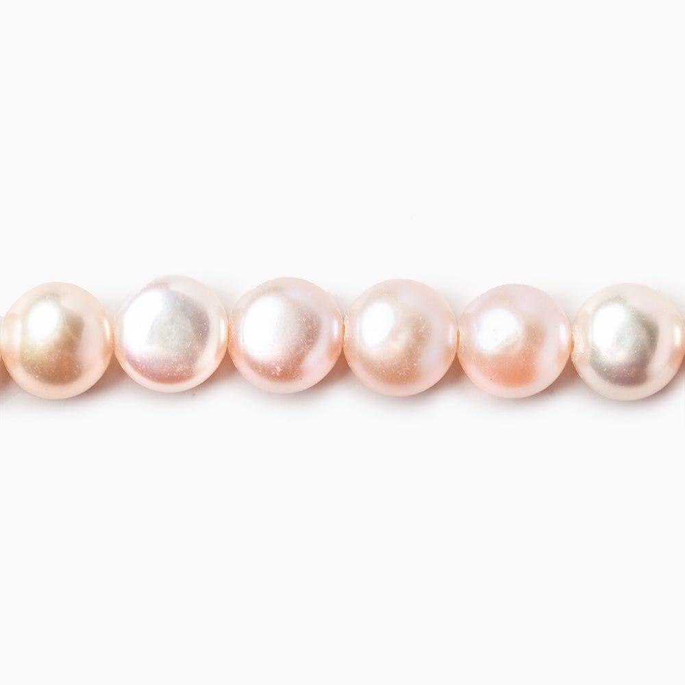 6mm Petal Pink Button Freshwater Pearls 15.5 inch 60 pieces - The Bead Traders
