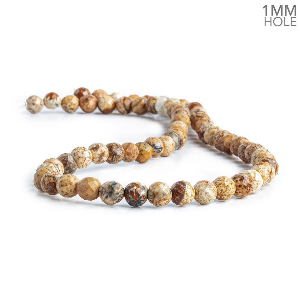 6mm Picture Jasper faceted round beads 15 inch 65 pieces - The Bead Traders