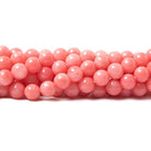 6mm Pink Coral plain round beads 15 inch 60 pieces - The Bead Traders