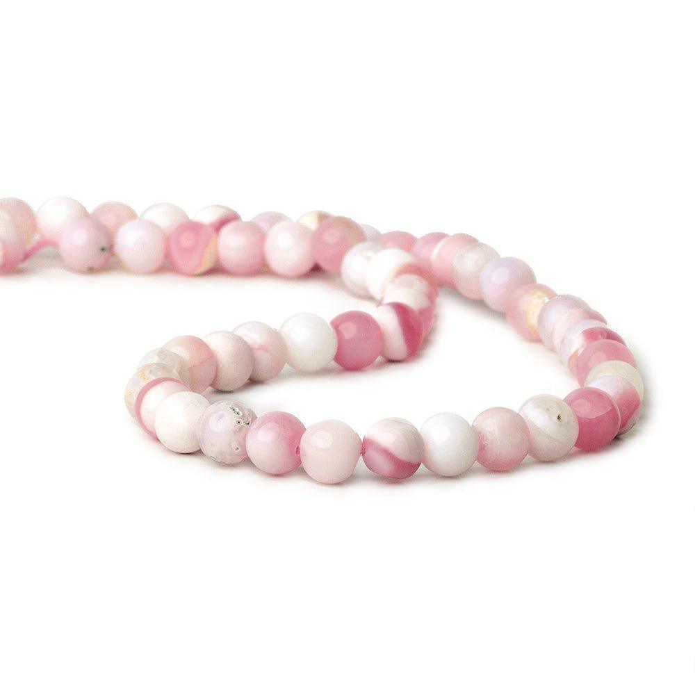 6mm Pink Opal plain round beads 13 inch 55 pieces - The Bead Traders
