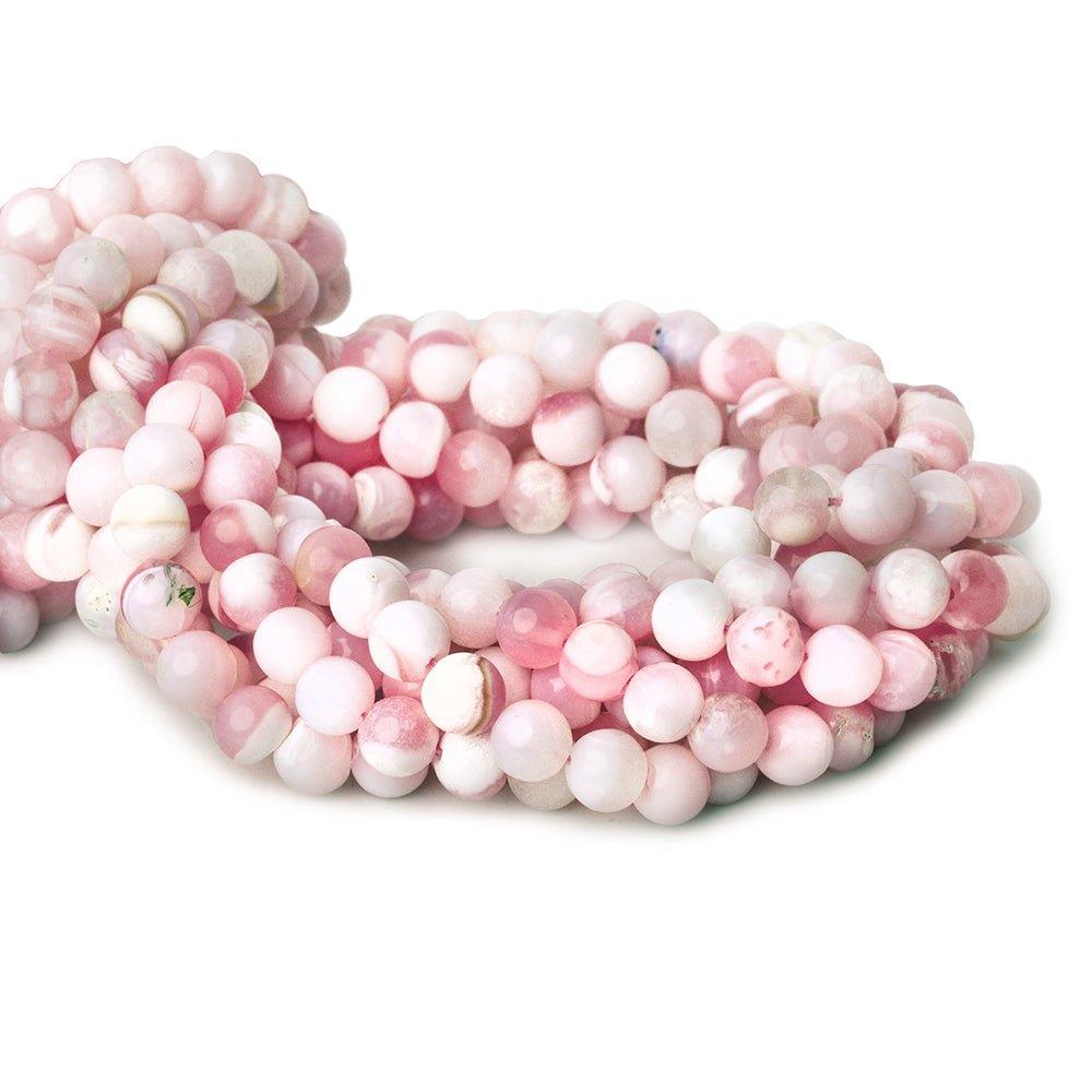 6mm Pink Opal plain round beads 13 inch 55 pieces - The Bead Traders