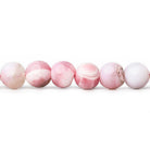 6mm Pink Opal plain round beads 13 inch 55 pieces - The Bead Traders