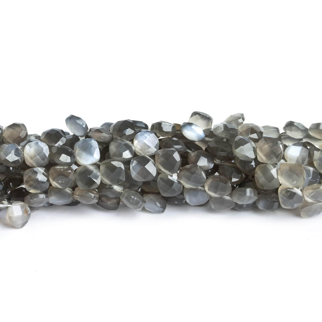 6mm Platinum Moonstone Pillows 7 inch 48 beads - The Bead Traders