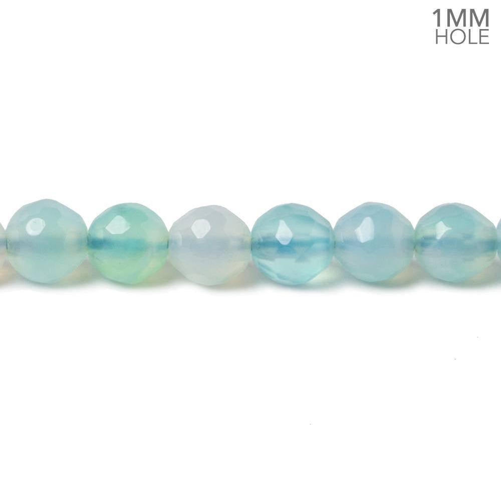 6mm Pool Blue Agate faceted rounds 14.5 inch 60 beads - The Bead Traders