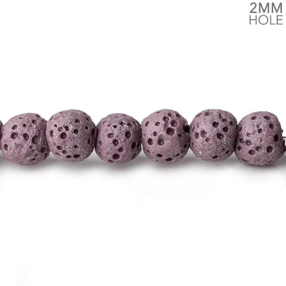 6mm Purple Lava Rock plain rounds 16 inch 64 beads - The Bead Traders