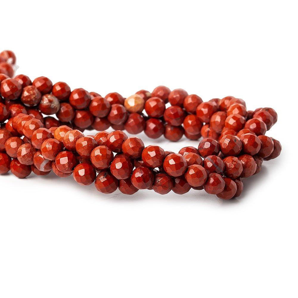 6mm Red Jasper Faceted Round Beads, 16 inch - The Bead Traders