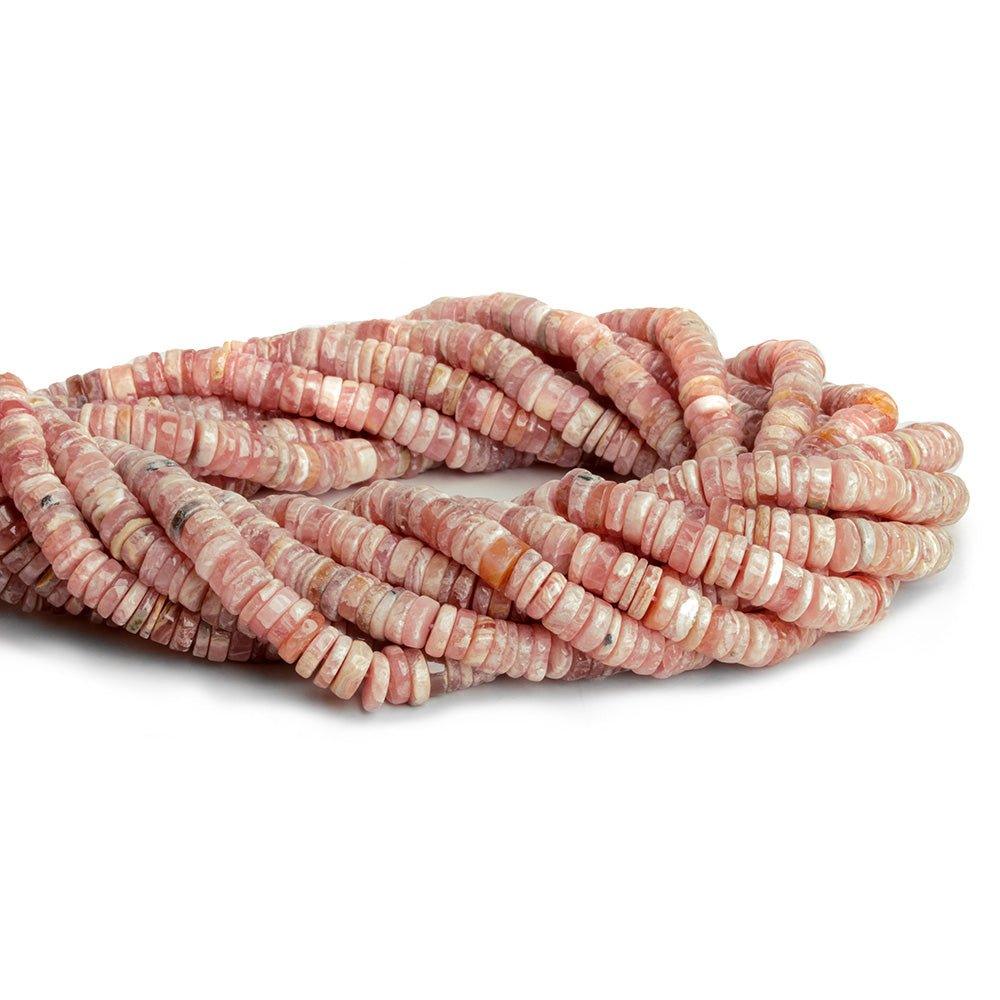 6mm Rhodocrosite Heishi Beads 16 inch 200 pieces - The Bead Traders