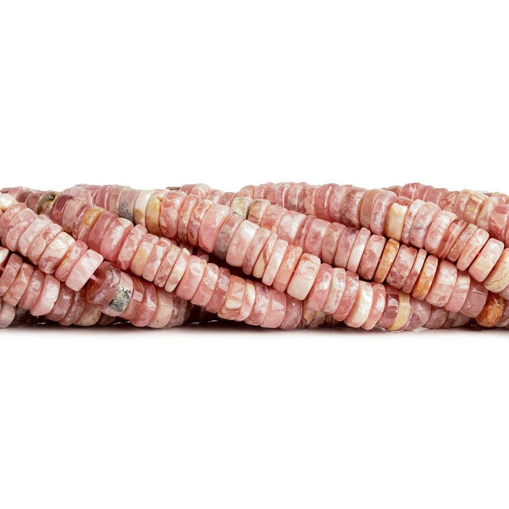 6mm Rhodocrosite Heishi Beads 16 inch 200 pieces - The Bead Traders