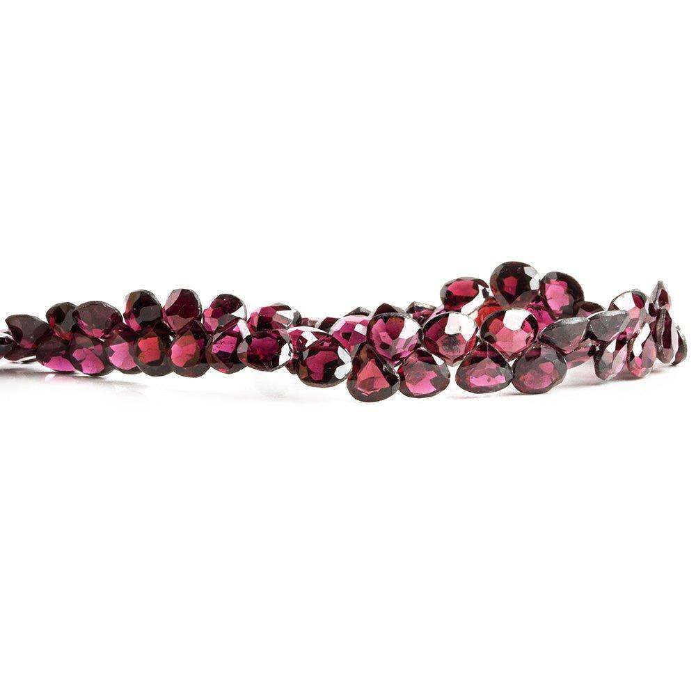 6mm Rhodolite Garnet Faceted Heart Beads 8 inch 64 pieces - The Bead Traders