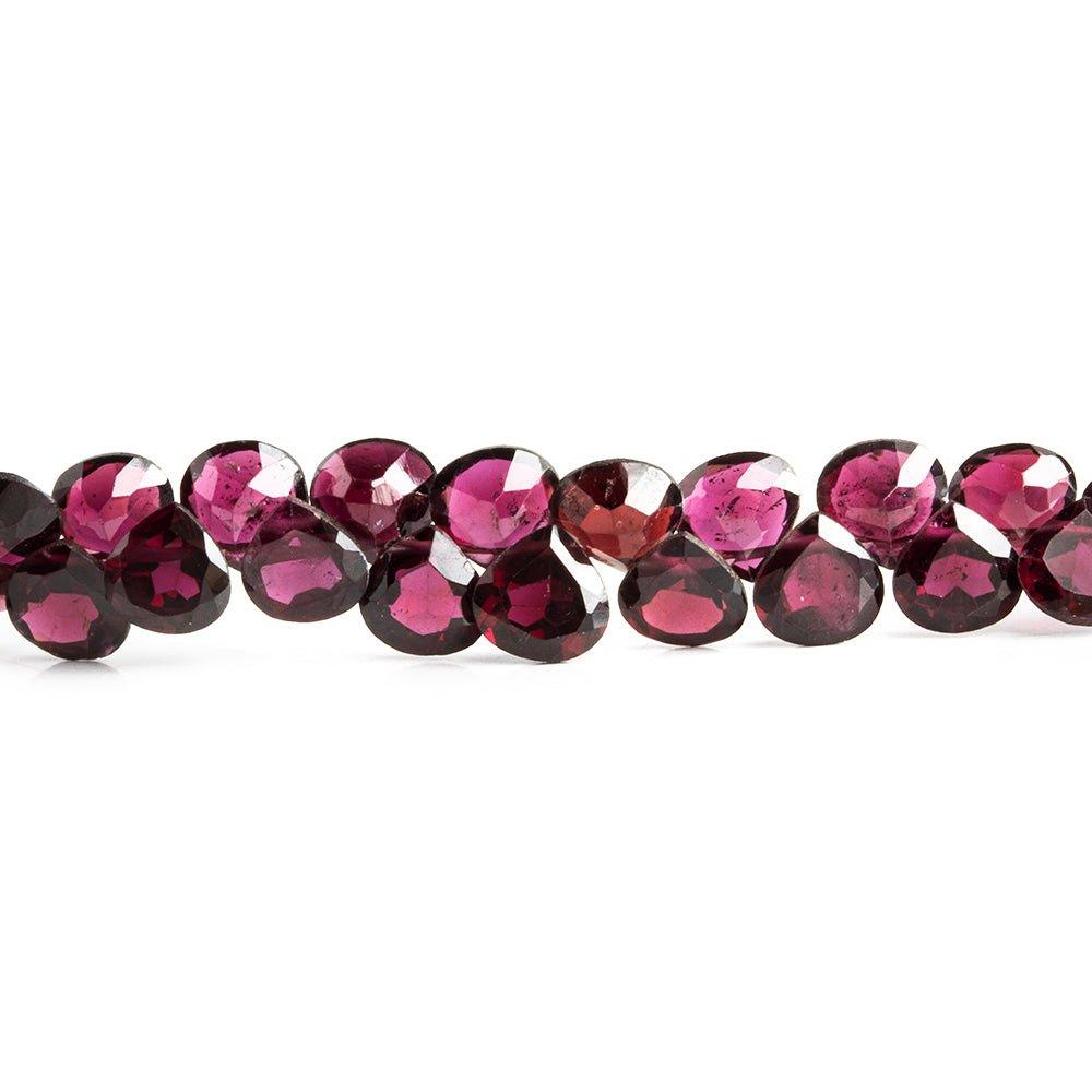 6mm Rhodolite Garnet Faceted Heart Beads 8 inch 64 pieces - The Bead Traders