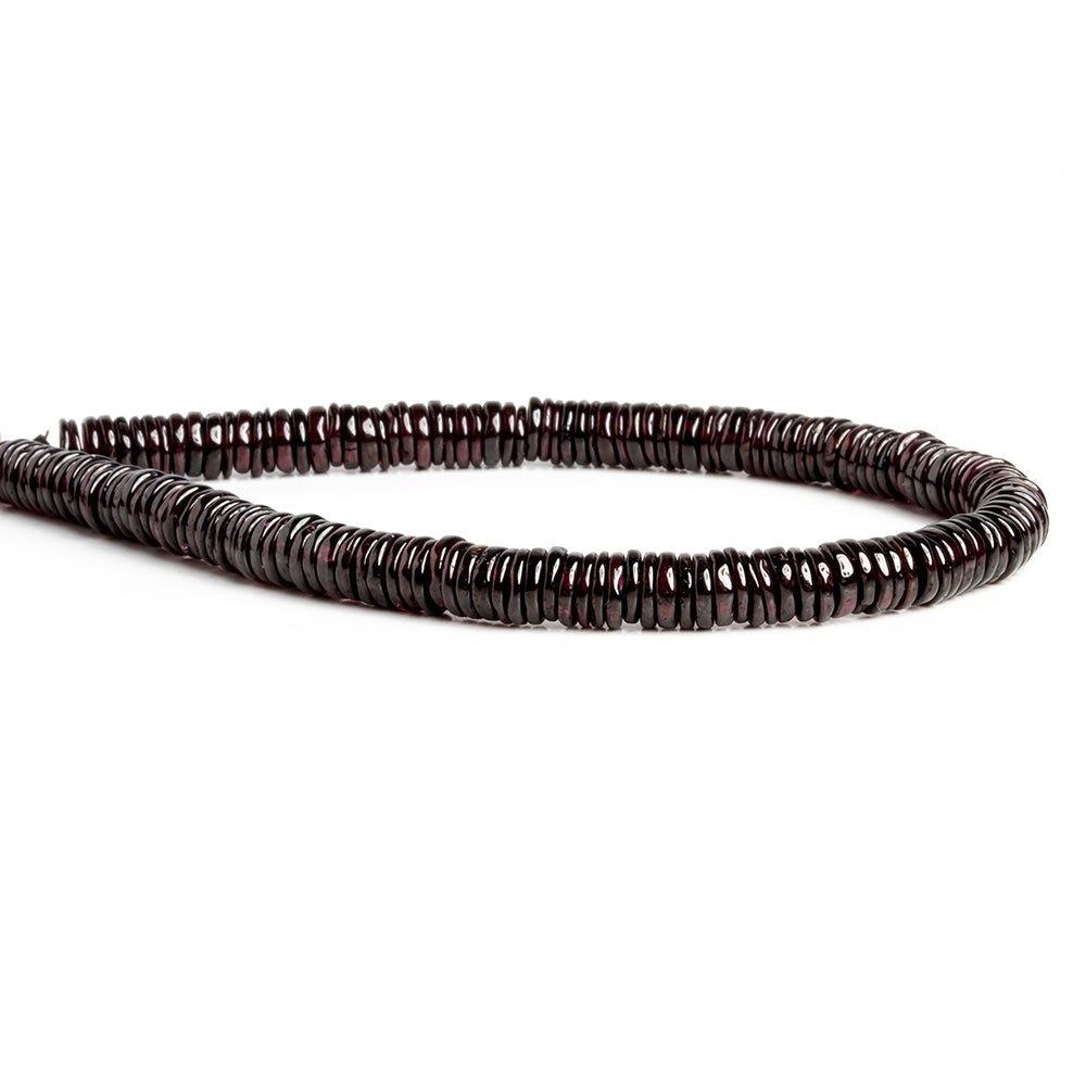 6mm Rhodolite Garnet Plain Heishi Beads 8 inch 165 pieces - The Bead Traders