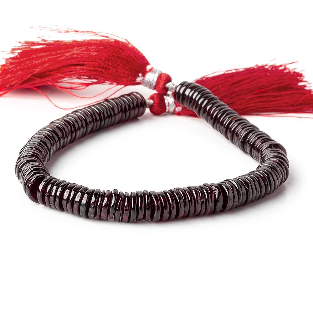 6mm Rhodolite Garnet Plain Heishi Beads 8 inch 165 pieces - The Bead Traders