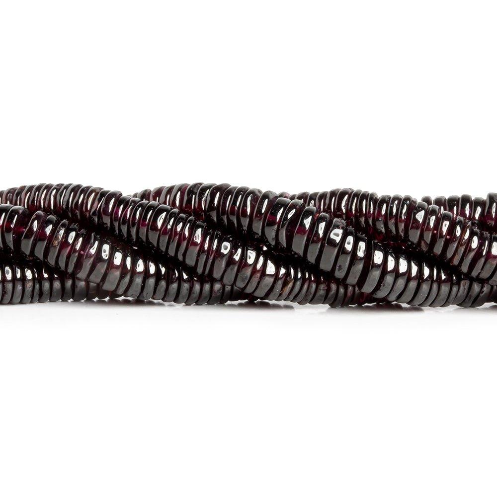 6mm Rhodolite Garnet Plain Heishi Beads 8 inch 165 pieces - The Bead Traders