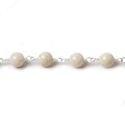 6mm River Stone faceted round Silver Chain by the foot 24 pieces - The Bead Traders