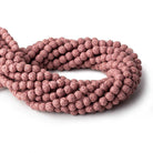 6mm Rose Pink Lava Rock plain rounds 16 inch 64 beads - The Bead Traders