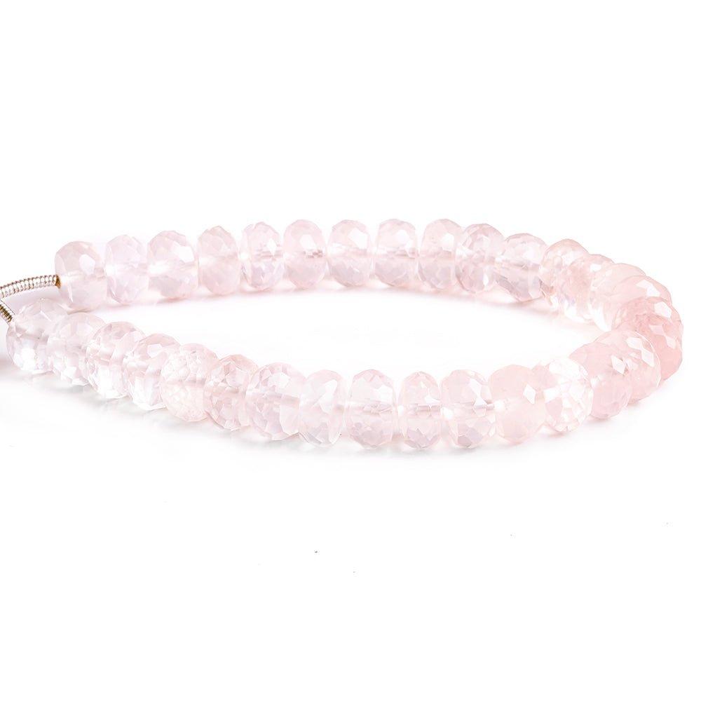 6mm Rose Quartz Faceted Rondelle Beads 6 inch 31 pieces - The Bead Traders