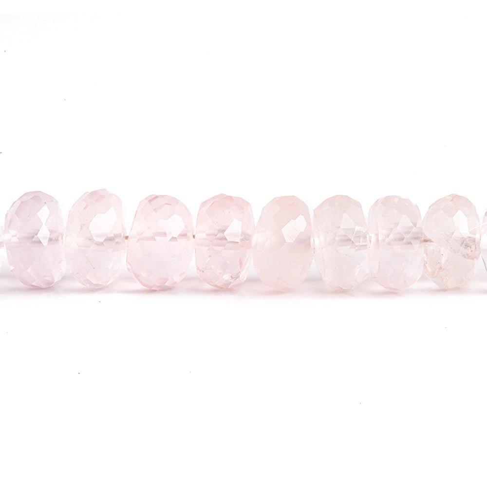 6mm Rose Quartz Faceted Rondelle Beads 6 inch 31 pieces - The Bead Traders