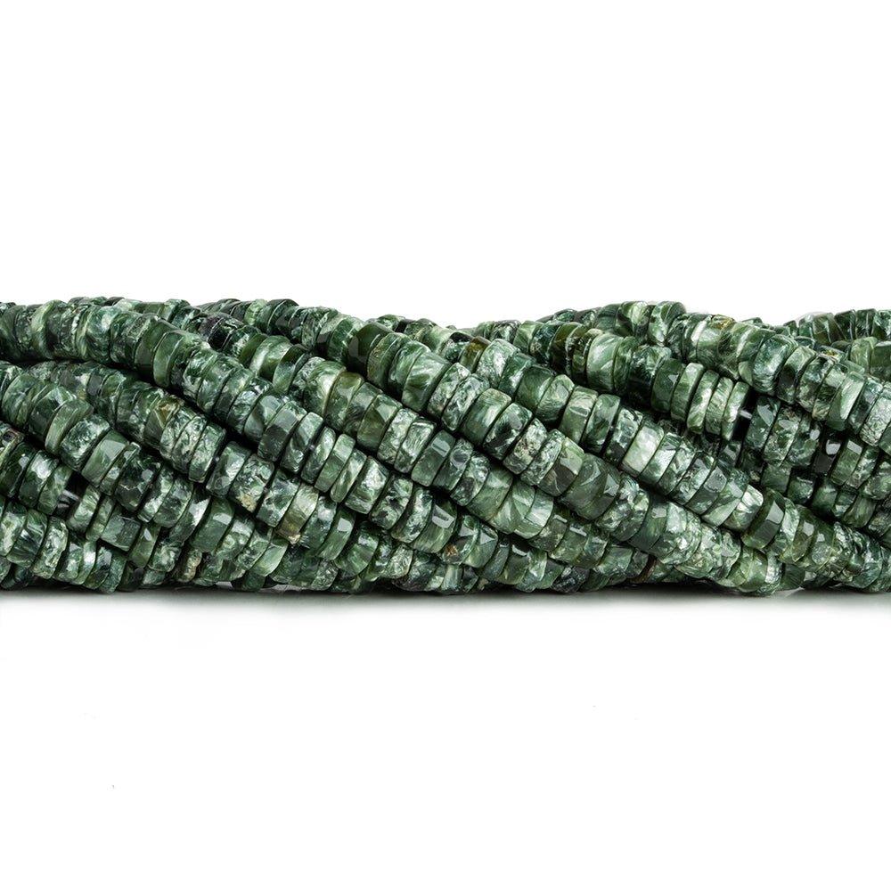 6mm Seraphinite Plain Heishi Beads 16 inch 190 pieces - The Bead Traders